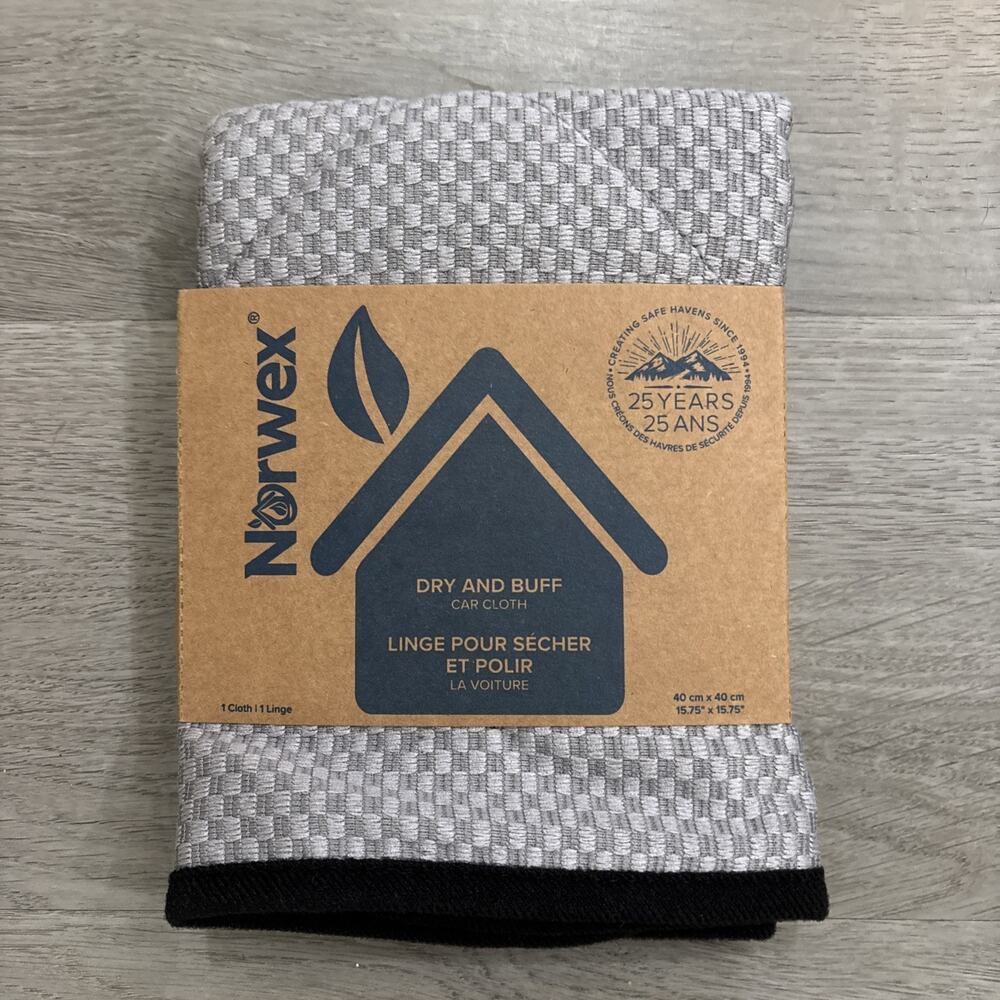 Norwex Car Cloth-Dry & Buff- New Microfiber Gray & Black